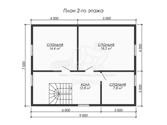 3d проект ДБ254 - планировка 2 этажа