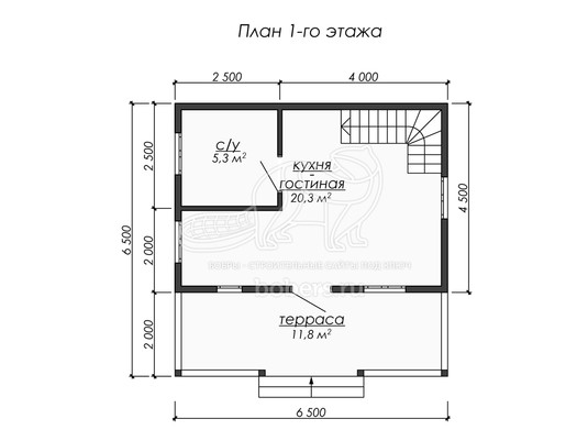 3d проект ДБ255 - планировка 1 этажа