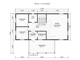 3d проект ДБ256 - планировка 1 этажа