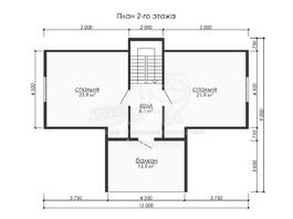 3d проект ДБ256 - планировка 2 этажа