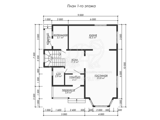 3d проект ДБ258 - планировка 1 этажа