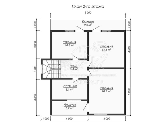 3d проект ДБ258 - планировка 2 этажа</div>