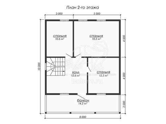 3d проект ДБ260 - планировка 2 этажа</div>