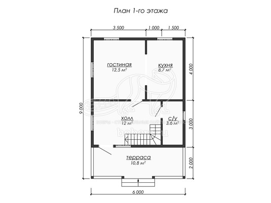 3d проект ДБ262 - планировка 1 этажа
