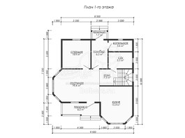 3d проект ДБ263 - планировка 1 этажа