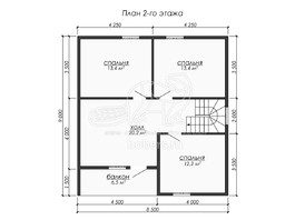 3d проект ДБ263 - планировка 2 этажа</div>