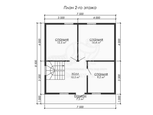 3d проект ДБ264 - планировка 2 этажа</div>