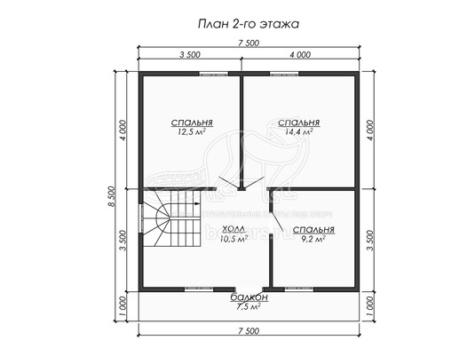 3d проект ДБ264 - планировка 2 этажа