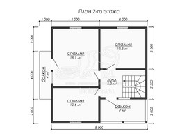 3d проект ДБ266 - планировка 2 этажа