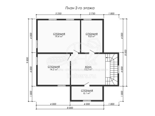 3d проект ДБ268 - планировка 2 этажа</div>