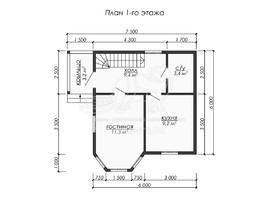 3d проект ДБ269 - планировка 1 этажа