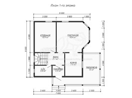 3d проект ДБ270 - планировка 1 этажа