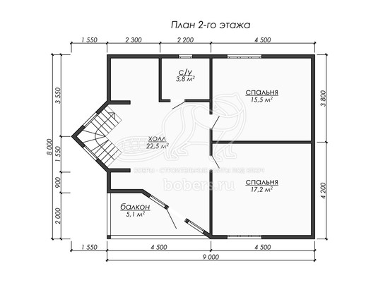 3d проект ДБ273 - планировка 2 этажа</div>