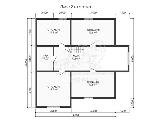 3d проект ДБ274 - планировка 2 этажа</div>