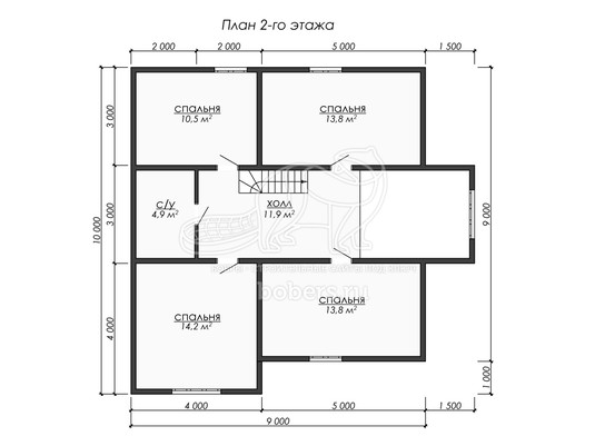 3d проект ДБ274 - планировка 2 этажа