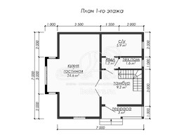 3d проект ДБ276 - планировка 1 этажа