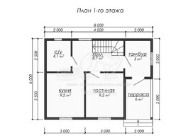 3d проект ДБ277 - планировка 1 этажа
