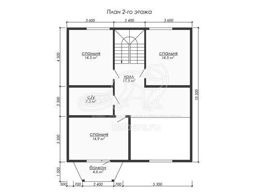 3d проект ДБ281 - планировка 2 этажа
