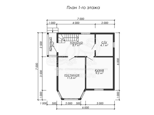 3d проект ДБ285 - планировка 1 этажа
