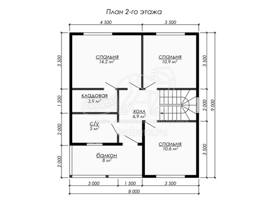 3d проект ДБ288 - планировка 2 этажа