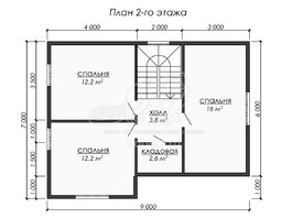 3d проект ДБ293 - планировка 2 этажа