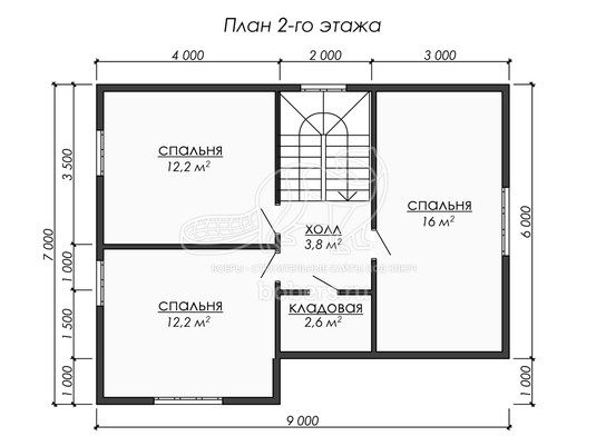 3d проект ДБ293 - планировка 2 этажа