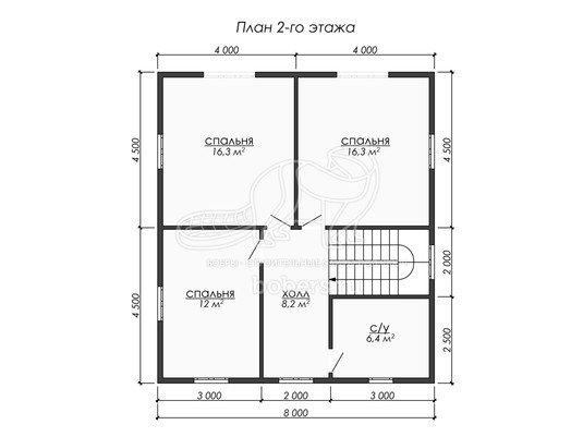 3d проект ДБ297 - планировка 2 этажа</div>