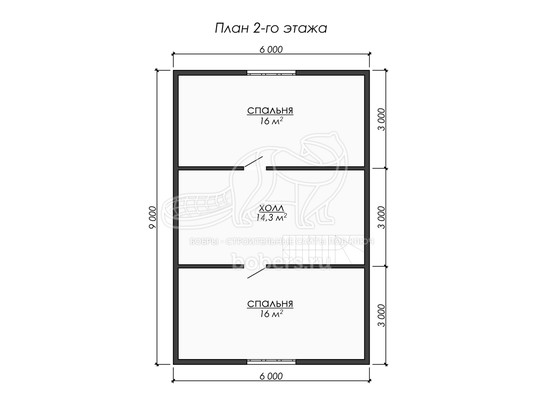 3d проект ДБ299 - планировка 2 этажа