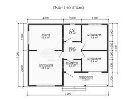 3d проект ДБ300 - планировка 1 этажа</div>