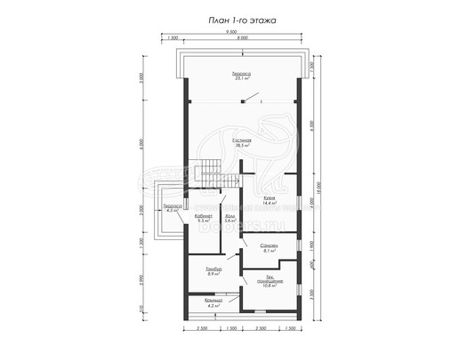 Пример планировки дома барнхаус