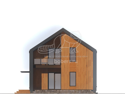 Пример визуализации фасада дома барнхаус