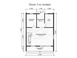 3d проект ДБХ014 - планировка 1 этажа