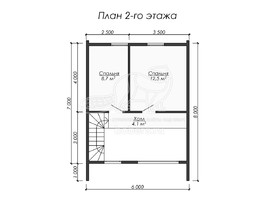 3d проект ДБХ014 - планировка 2 этажа