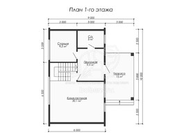 3d проект ДБХ015 - планировка 1 этажа