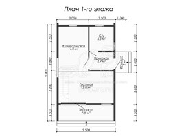 3d проект ДБХ016 - планировка 1 этажа