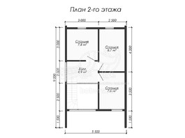 3d проект ДБХ016 - планировка 2 этажа