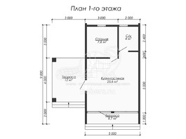 3d проект ДБХ019 - планировка 1 этажа