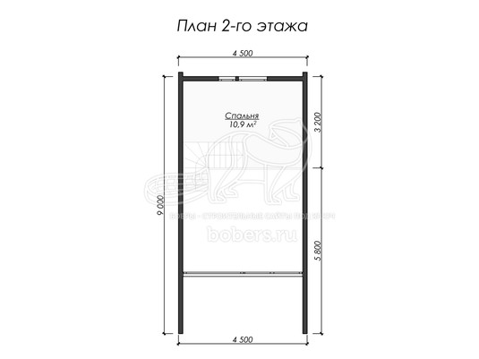 3d проект ДБХ020 - планировка 2 этажа