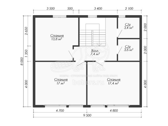 3d проект ДБХ023 - планировка 2 этажа</div>