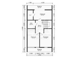 3d проект ДБХ040 - планировка 2 этажа
