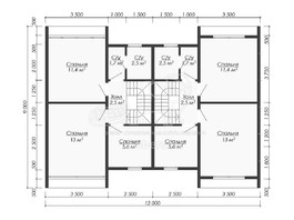 3d проект ДБХ041 - планировка 2 этажа