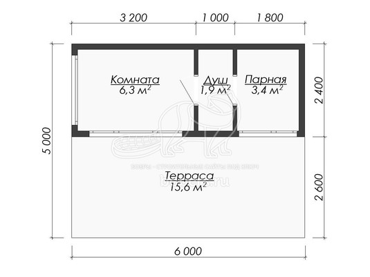 3d проект ДБХ048 - планировка 1 этажа