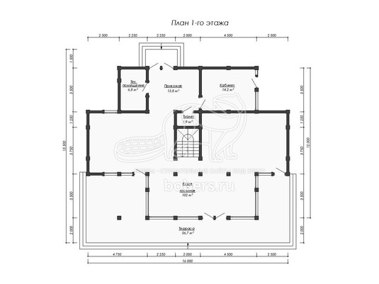 3d проект ДФ009 - планировка 1 этажа