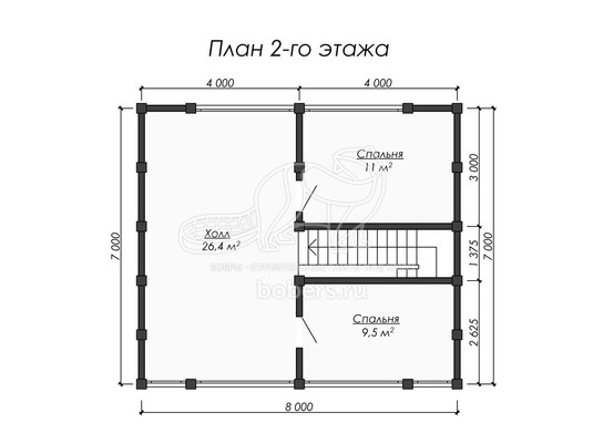 3d проект ДФ013 - планировка 2 этажа</div>