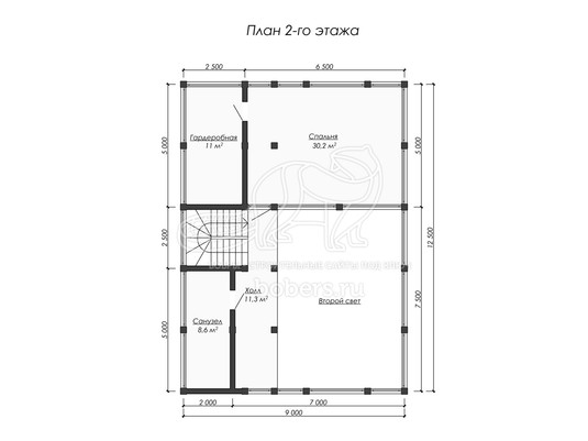 3d проект ДФ014 - планировка 2 этажа</div>