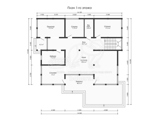 3d проект ДФ015 - планировка 1 этажа