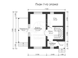 3d проект ДГ006 - планировка 1 этажа