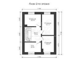 3d проект ДГ007 - планировка 2 этажа