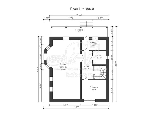 3d проект ДГ011 - планировка 1 этажа