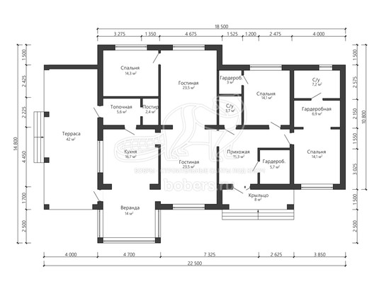 3d проект ДГ021 - планировка 1 этажа</div>